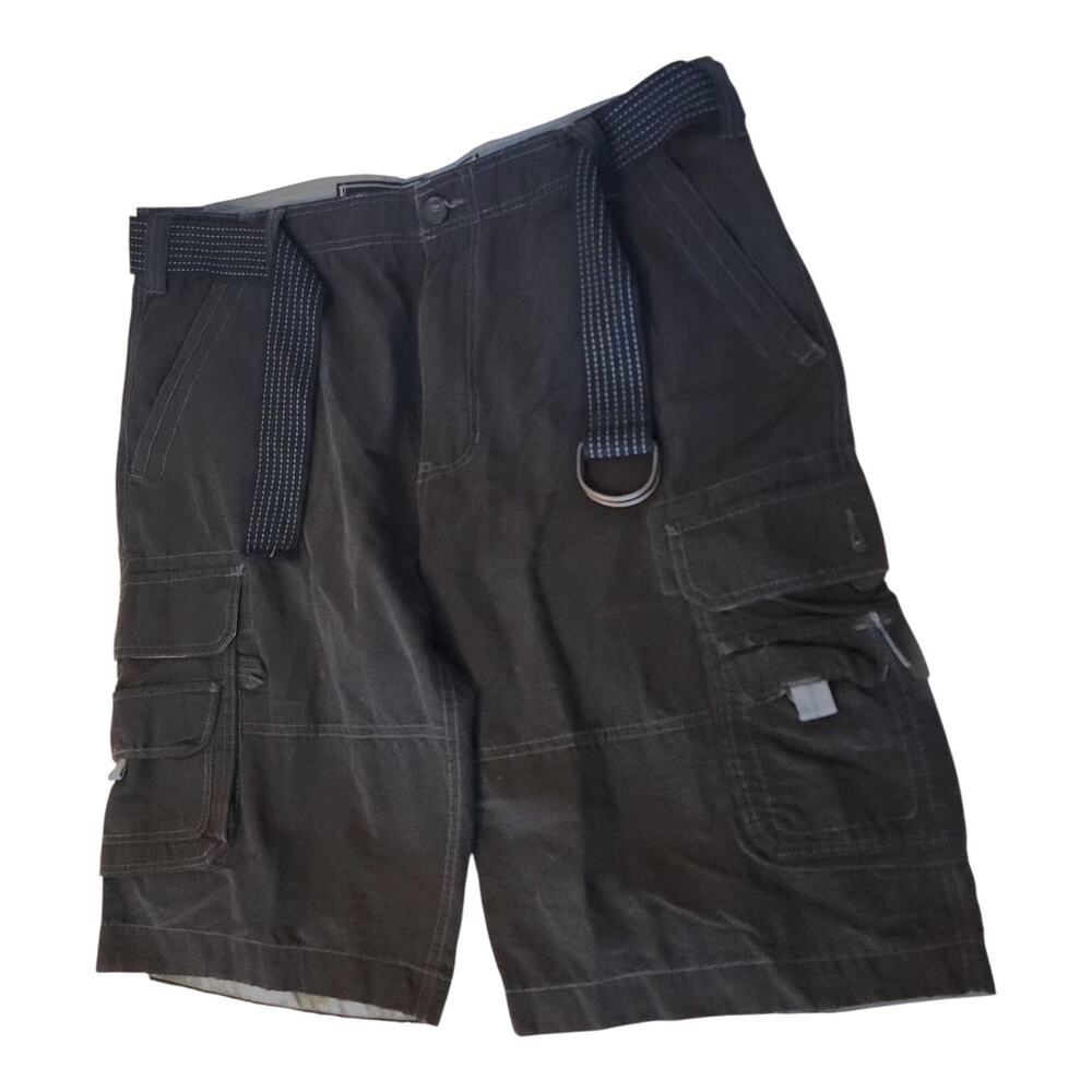Mens Cargo Shorts Royal Premium Double Pockets & Belt Sz 38 Unworn